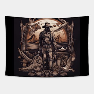 Retro Western Rodeo - Vintage Western Tapestry