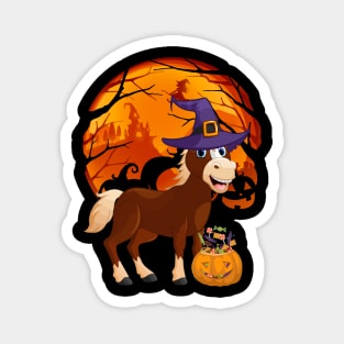 Horse pumpkin witch Magnet