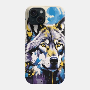 Ink Splatter Wolf Phone Case