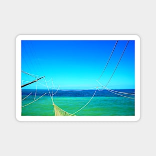 Scenery from a Trabocco with blue sky and magnificent sea Magnet