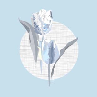 white blue gray parrot tulip T-Shirt