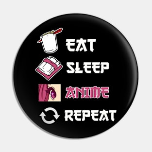 Eat Sleep Anime Repeat Anime Merch Ramen Otaku Gift Anime Pin