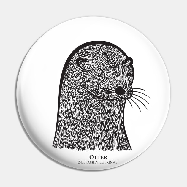 Otter with Common and Latin Names - detailed animal design Pin by Green Paladin