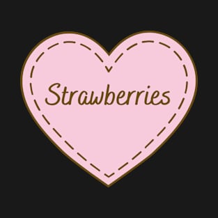 I Love Strawberry’s Simple Heart Design T-Shirt