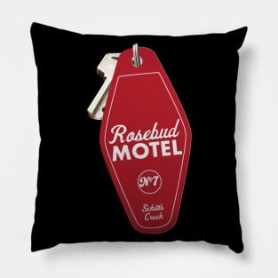 Schitt's Creek Rosebud Motel Key Tag Room 7, Retro design in red Pillow