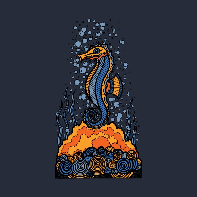 Zen Seahorse by OfficeInk