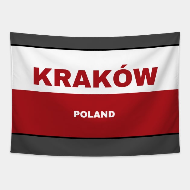 Kraków City in Polish Flag Tapestry by aybe7elf