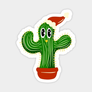 Cartoon Christmas Cactus Time! Magnet