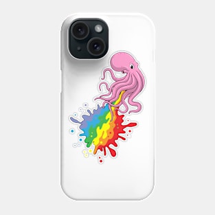 Octopus with Rainbow Phone Case