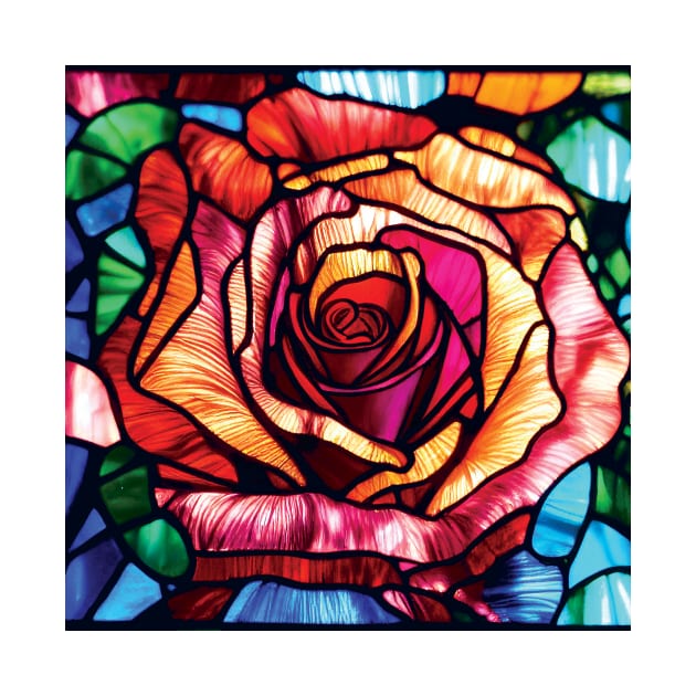 Stained Glass  Rose by MyMagicalPlace