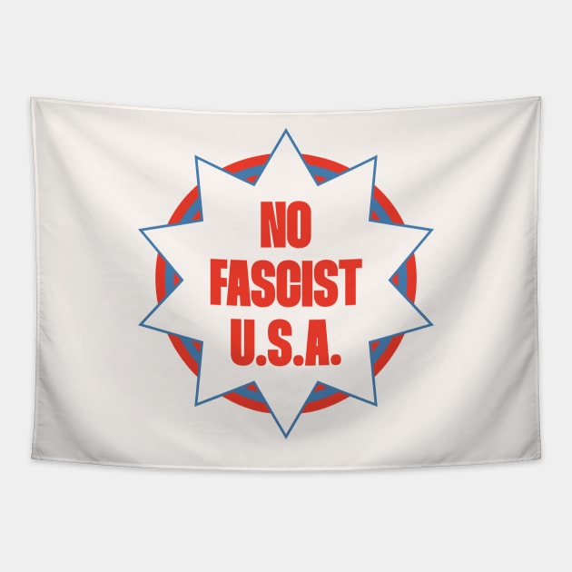 No Fascist USA - Anti Racist Tapestry by Football from the Left