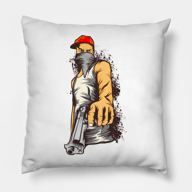 The Bank Robber Pillow by Titibumi