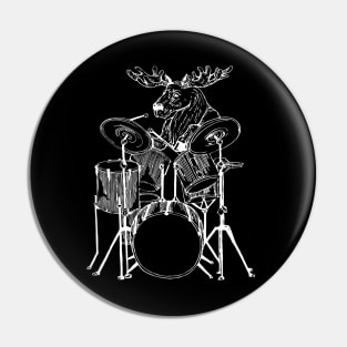 SEEMBO Moose Playing Drums Drummer Drumming Music Fun Band Pin