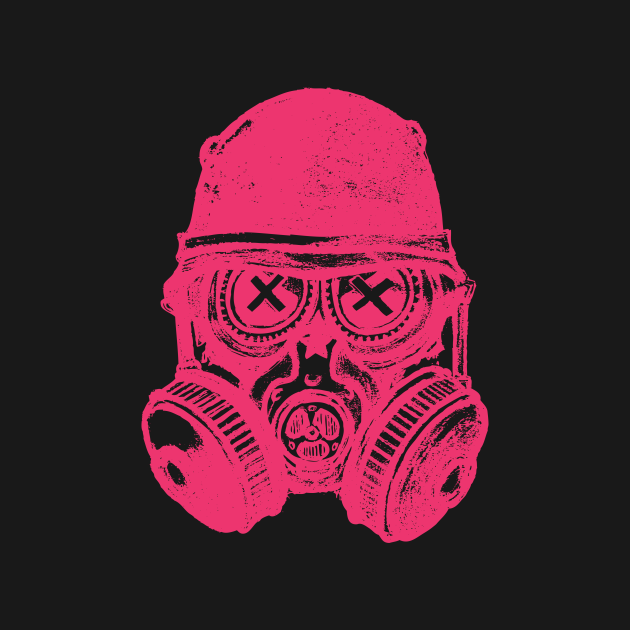 painted skull gas mask