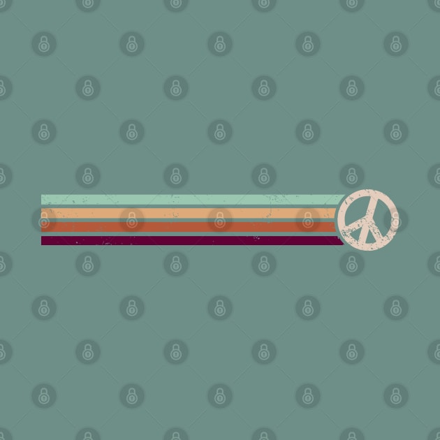 RETRO PEACE STRIPES - Clay & Sage by Jitterfly