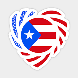 Puerto Rican American Multinational Patriot Flag (Heart) Magnet