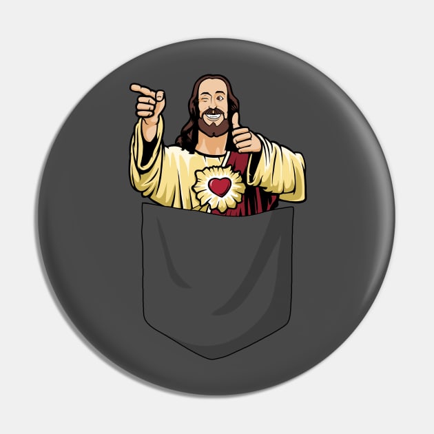 Buddy Christ in Pocket Pin by valentinahramov