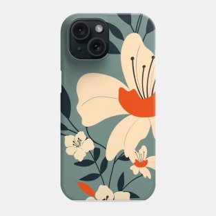 Flores Abstractas en fondo gris Phone Case