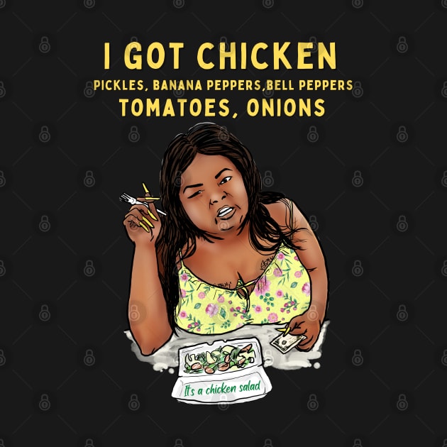 I got chicken, pickles, banana peppers, bell peppers, tomatoes, onions by Moonwing