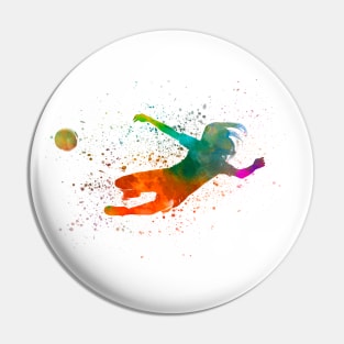 Woman footballer in watercolor Pin