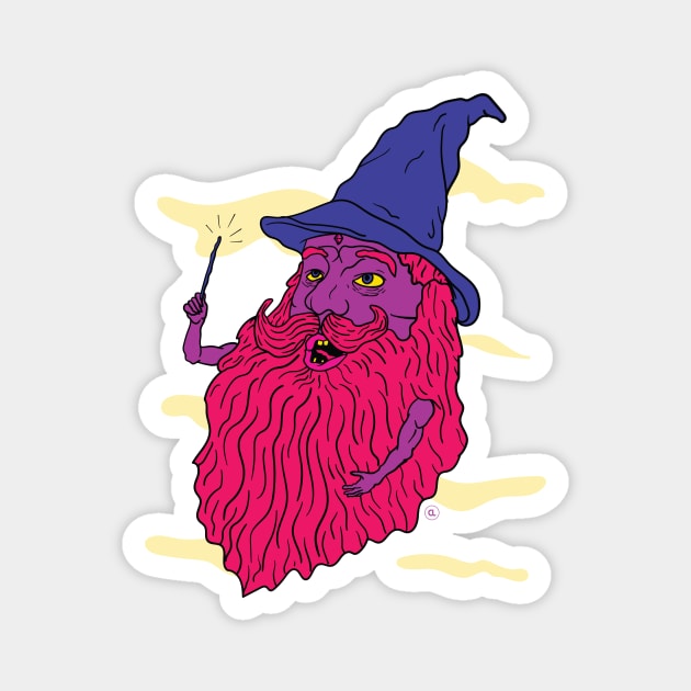 Wizzy Wizard Magnet by CalebLindenDesign