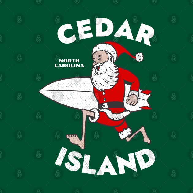 Cedar Island, NC Christmas Vacationing Skiing Santa by Contentarama