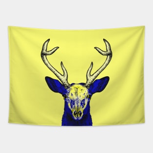 Deer Skull Interactive Yellow&Blue Filter T-Shirt By Red&Blue Tapestry