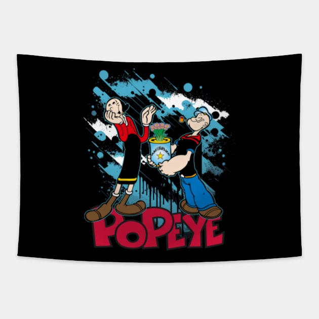 Popeyes Timeless Appeal Commemorate His Endearing Character and Memorable Adventures on this Cartoon Tapestry by RavenSHOPS