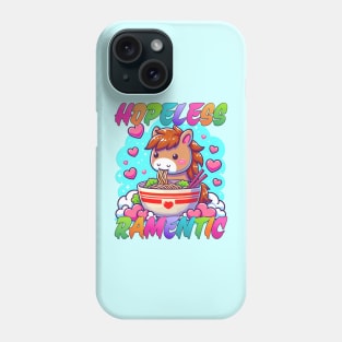 Hopeless Ramentic Funny Romantic Horse Eating Ramen Noodles Phone Case