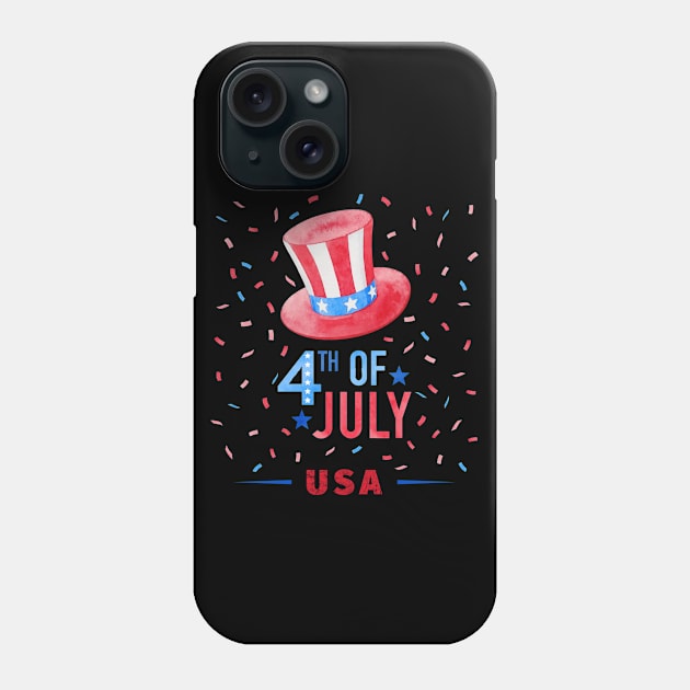 4Th Of July Independence Day Phone Case by Trapezoid