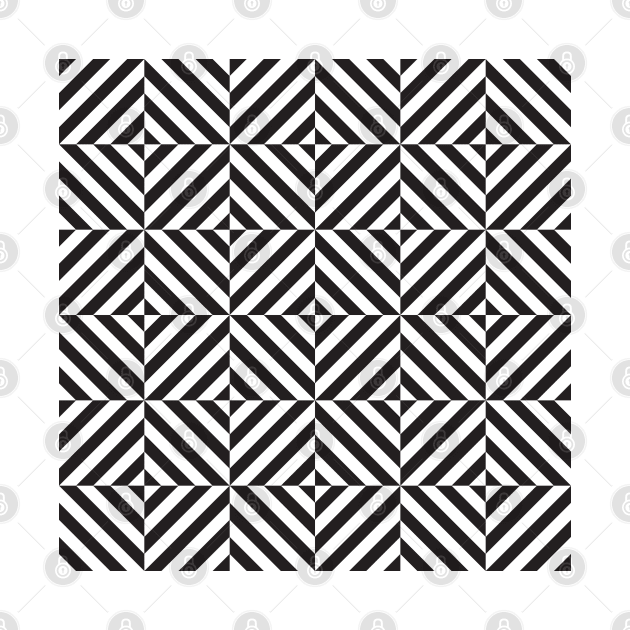 Black and white diamond optical illusion pattern by kallyfactory