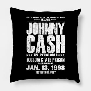 Johnny Cash Live At Folsom Prison Inspired Concert Poster Pillow