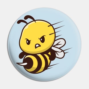 Cute Bee Attack Cartoon Pin