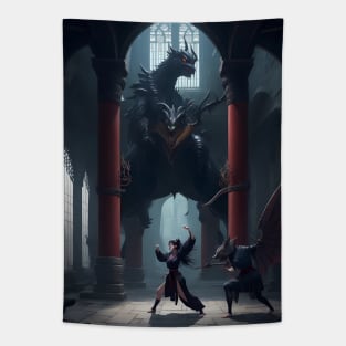 dragon and girl Tapestry