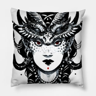 Ink Dragon Maiden Pillow