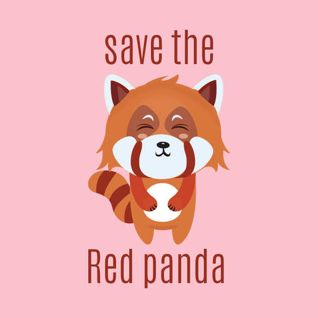 Save the red panda kawaii style by Abdydesigns