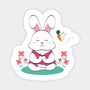 Bunny Yoga Magnet