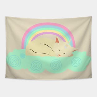 Kittycorn sleeping in a cloud Tapestry