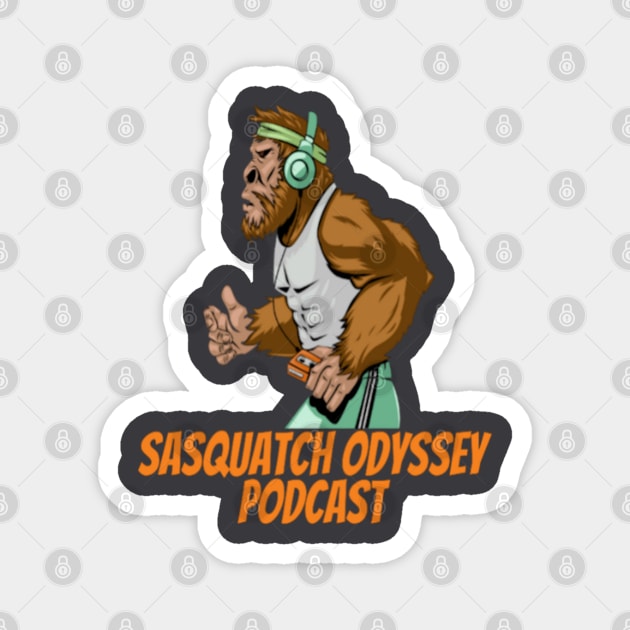 Sasquatch Odyssey Jogging Graphic Magnet by Paranormal World Productions Studio