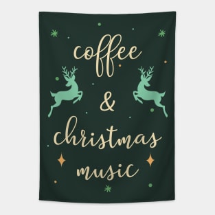 Coffee Lover Christmas Gift: Coffee And Christmas Music Tapestry