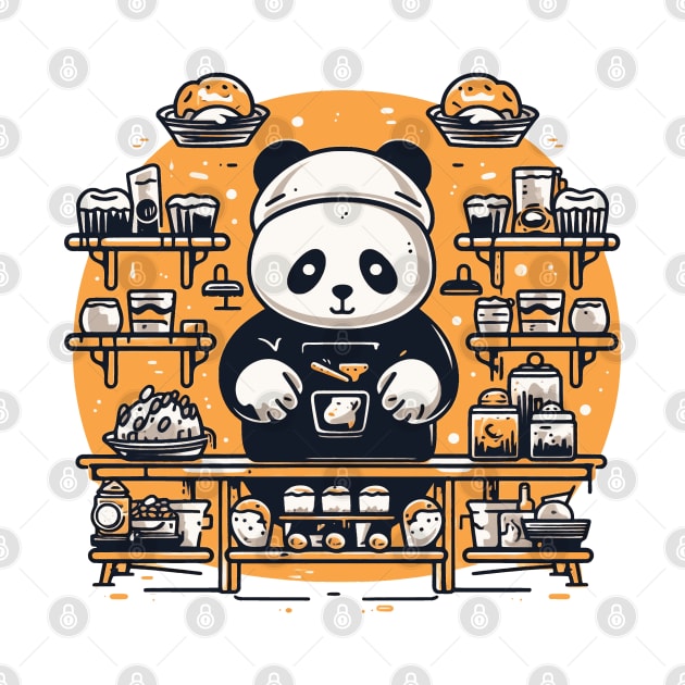 Panda Food Passion: Restaurant Ramen Panda Feast Mode: Culinary Cuteness by Kibo2020