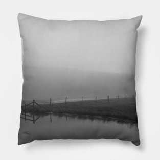 Black and white landscape photo Pillow
