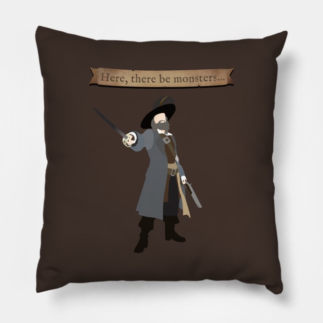 Pirate Monsters Pillow by ATG Designs