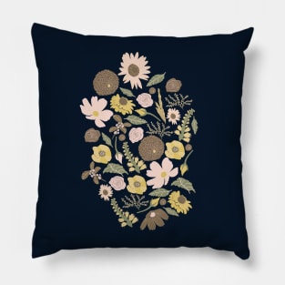 Boho Floral Wildness Turquiose Pillow