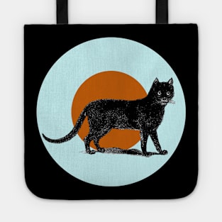 Halloween Black Cat, Signs and Symbols - Pale Blue and Cinnamon Tote