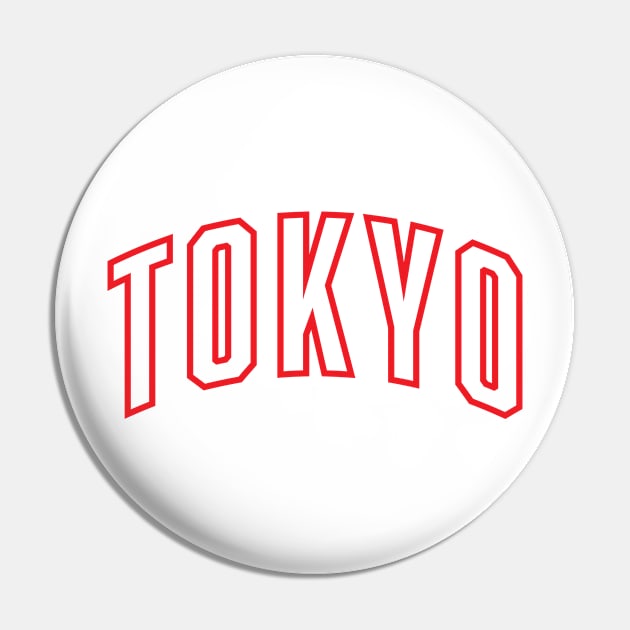 Tokyo Red Outline Typography Pin by Good Phillings