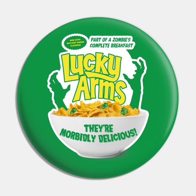 Lucky Arms Cereal with Soylent Green Clovers Pin by Movie Vigilante