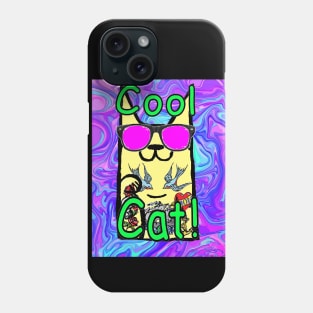 hipster rocker cool cat 7 Phone Case