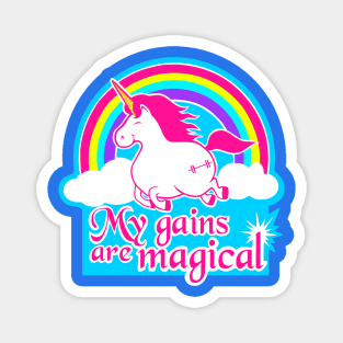 Unicorn fitness, gym girl, fitness girl, barbell unicorn Magnet