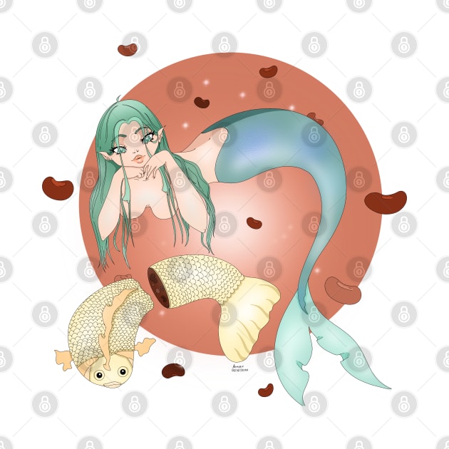 Cute mermaid with a taiyaki by XoXy24